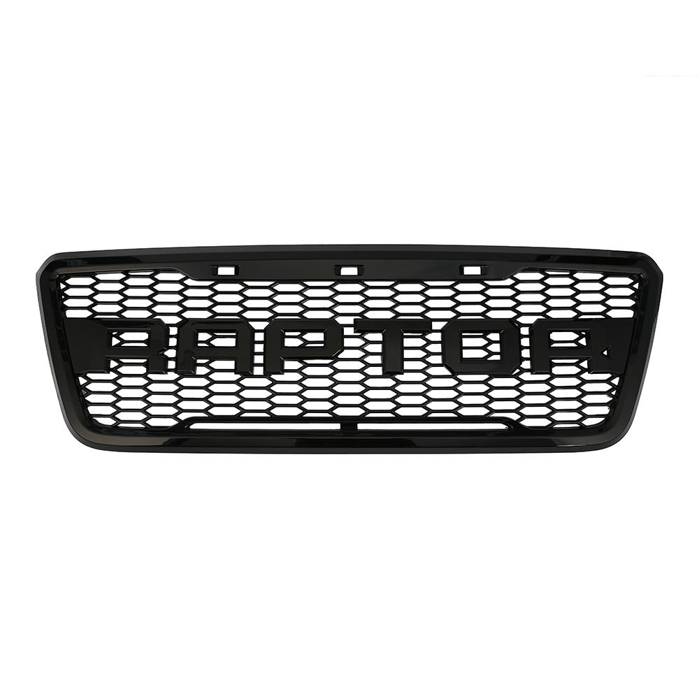 2006-2008 Ford F150 W/ Leds Glossy black painting Grille (Raptor Design)(Can add Letter Ford/Raptor)